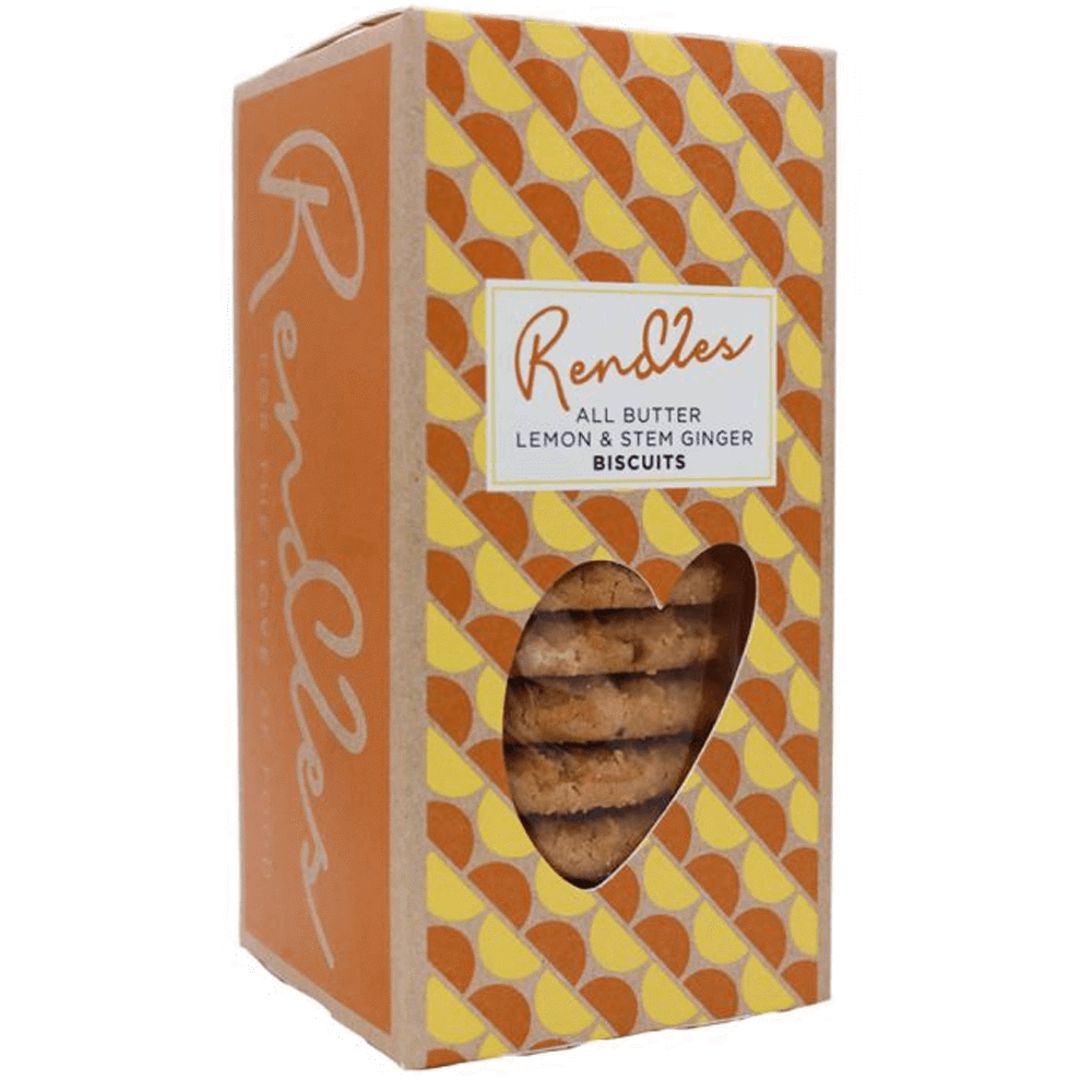 Rendles All Butter Lemon & Stem Ginger Biscuits 150g